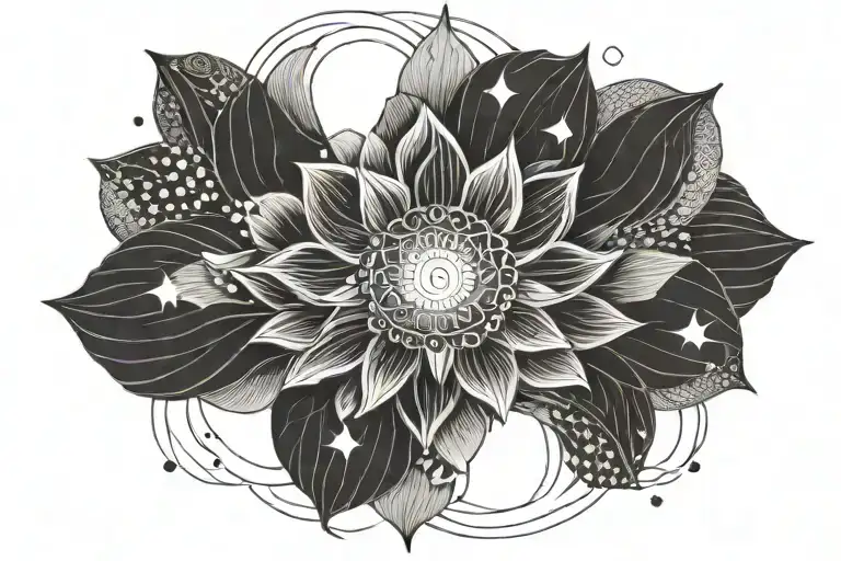 Moon Sun Libra Lotus Flower