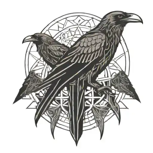 Odin Ravens Huginn And Muninn Full Neck