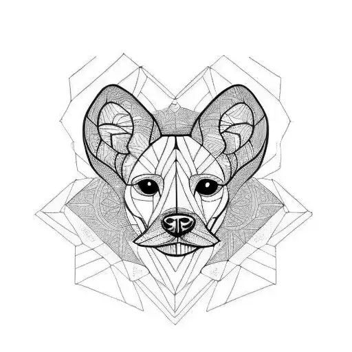 Outline Of African Wild Dog Ears