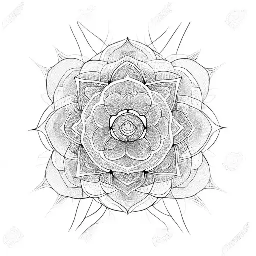 Sacred Geometry With Lotus Flower