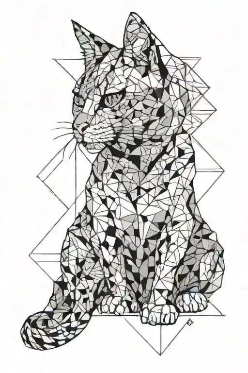 Tabbycat In Line Art