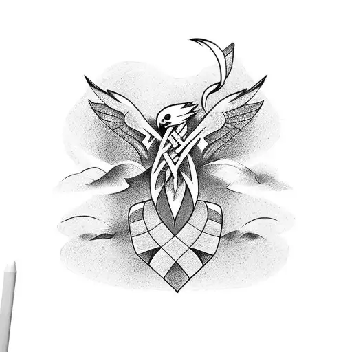 Norse Mythology Crow And Axe