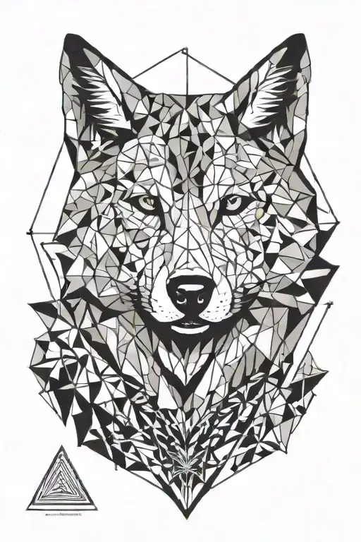 Wolf Face Geometric Design