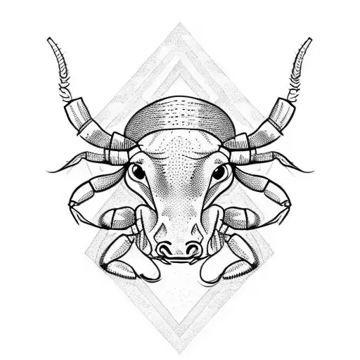 Bull Looking At A Scorpion