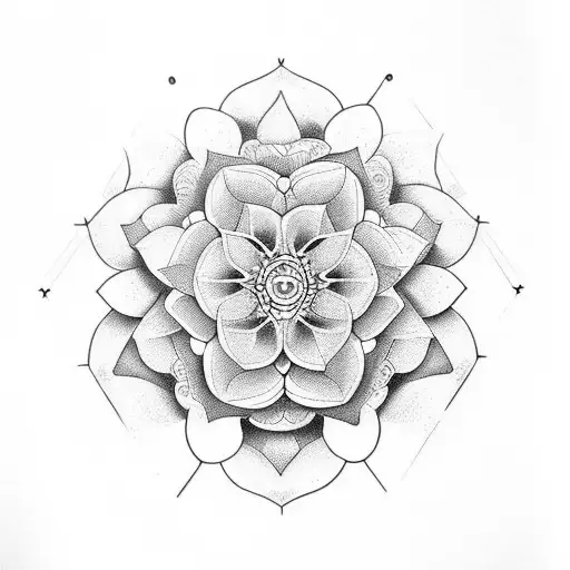 6 Petaled Flower Psychedelic Angular Manadala