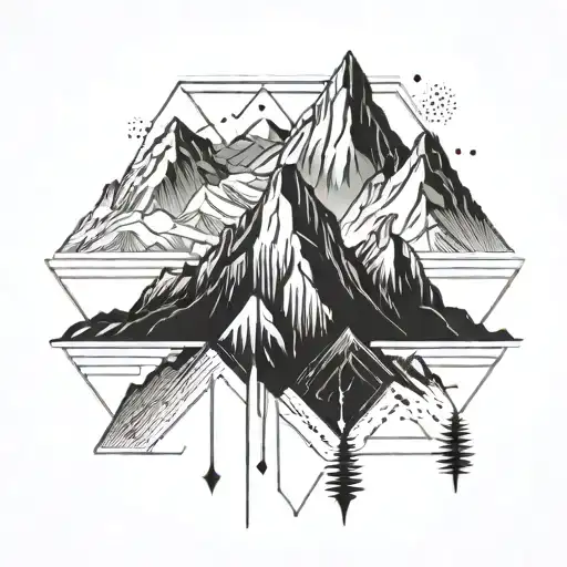 A Minimalist Geometric Mountain Range