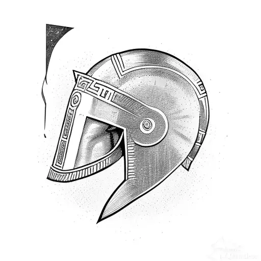Greek Design With Spartan Helmet