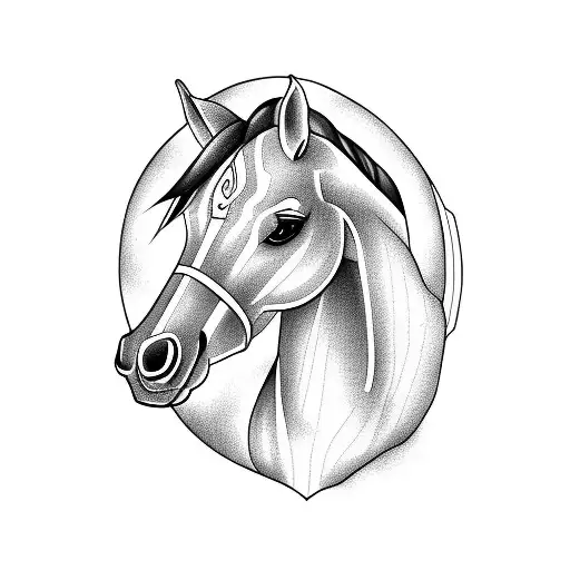 Horse With Front Let's In Air