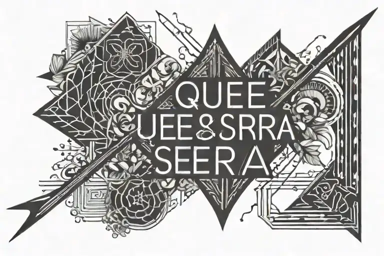Fine Line Arrow With 'Que Sera Sera' Inscription