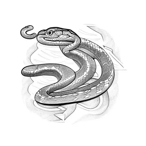 Snake Crawling Among The Mountains