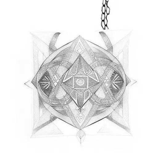 Thick Dark Solid Black Single Line Norse Trible Necklace From Collar Bones Down Sternum