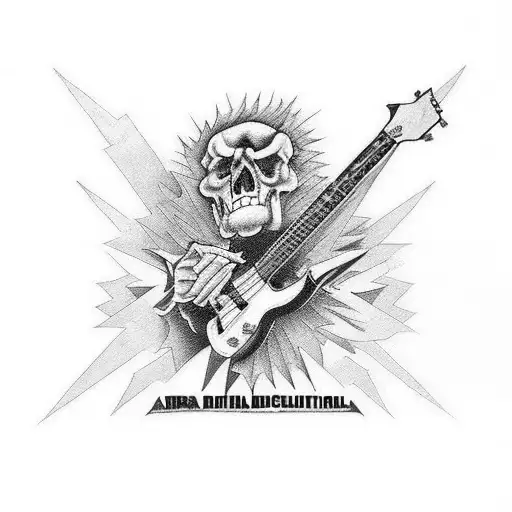 A Social Distortion Album Cover Inspired Tattoo Featuring Guitars And Dragons