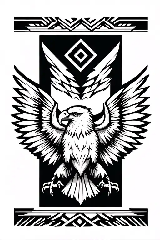 Eagle And Buffalo Team Flag Waving Proudly