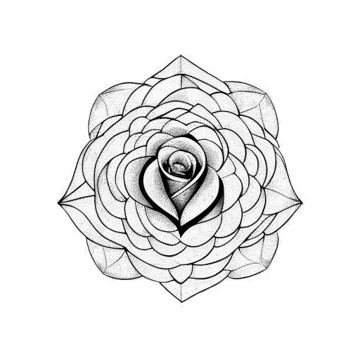 Rose With Pink Diamond In Center