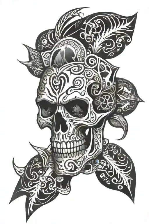 Skull Mythological Symbols Integrated