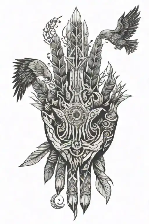 Dead Phoenix Bone Hand Holding