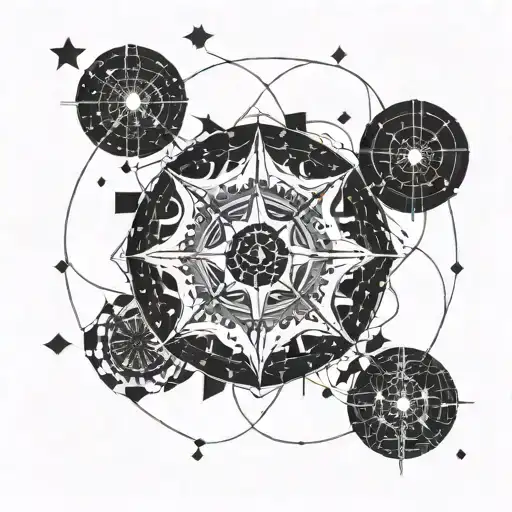 Circle Aquarius Constellation Merging Together