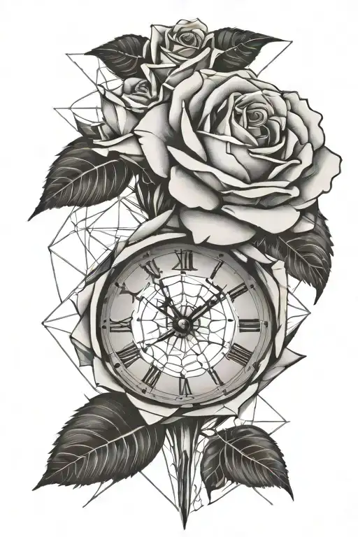 Deconstructed Clock Inside A Rose