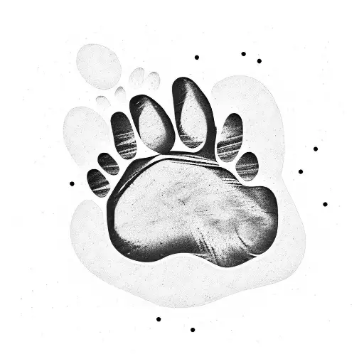 Dog Paw Print With 3 Initials