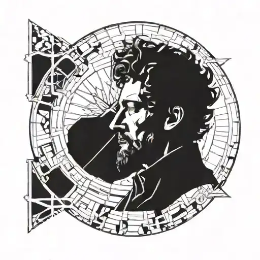 Marcus Aurelius Stoically Contemplating Fate Clock Memento