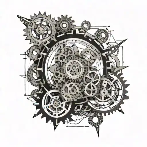 Marcus Aurelius With Clock Gears Forming The Shape