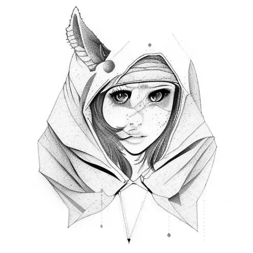 A Red Riding Hood And The Woolf In On Person