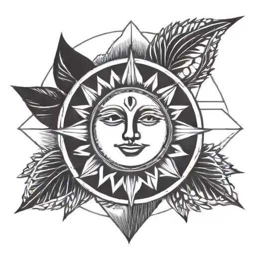 Vintage Sun With Face