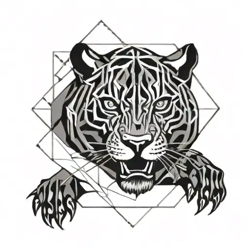 Tribal Jaguar Warrior Wielding A Battling Inner Demons