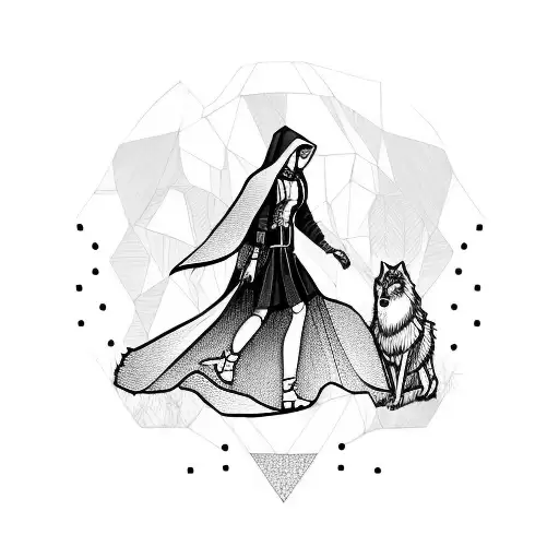 A Red Riding Hood And The Woolf In On Person