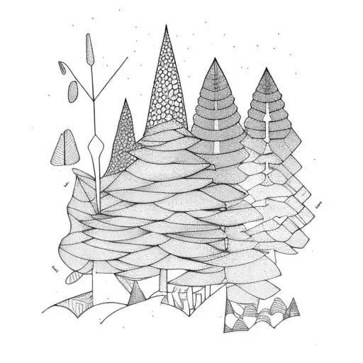 Lily With Pines Trees And Book