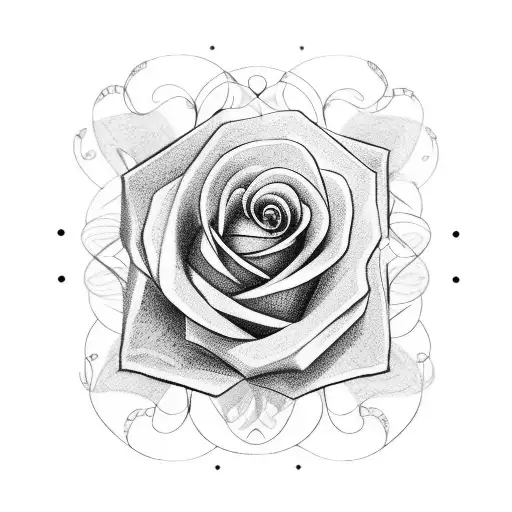 Music Notes With Realistic Rose