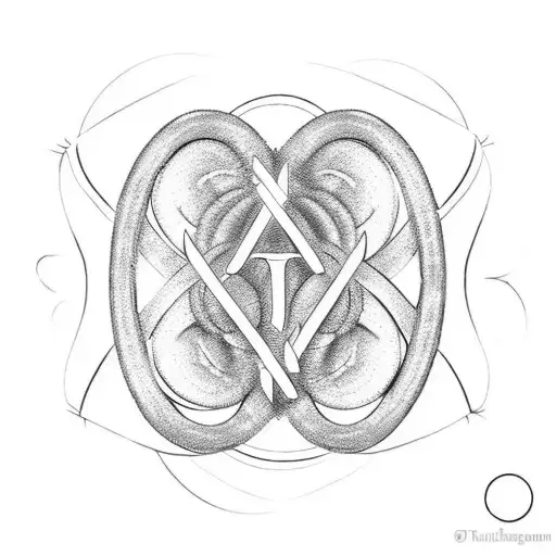 Letter A T In A Love Heart With Rings