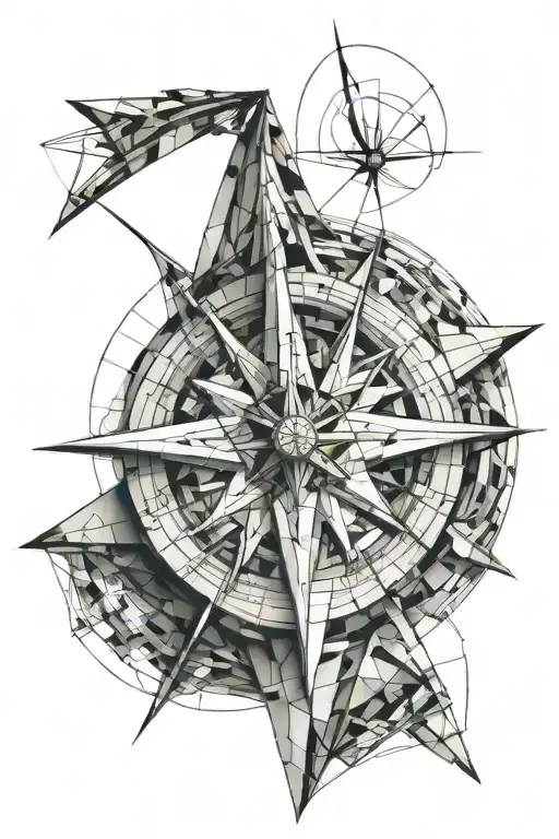 Geometric Sculpture And Compass