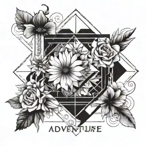 Flowers Surrounding The Word Adventure