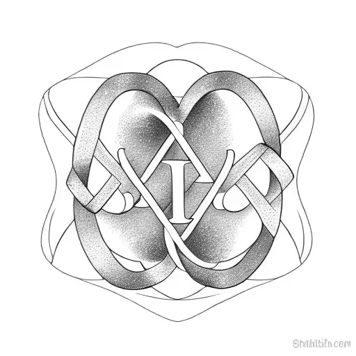 Letter A T In A Love Heart With Rings