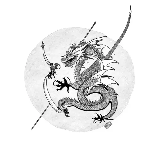 Dragon Around The Long Sword