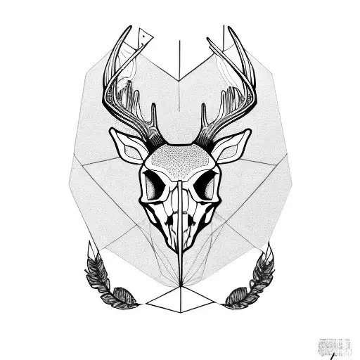 Roe Deer Skull Sacred Geometry