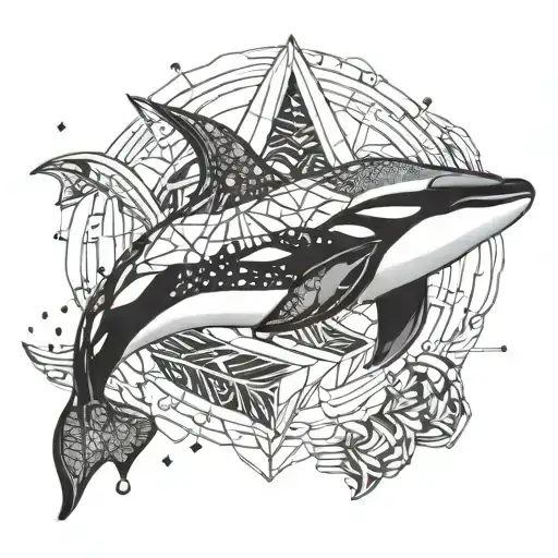 Ruthless Killer Whale Swimming Through A Galaxy