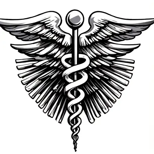 Medical Caduceus Symbol Incorporating Elements
