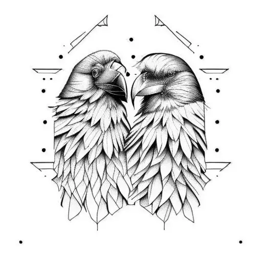 Two Raven Looking To Opossite Side