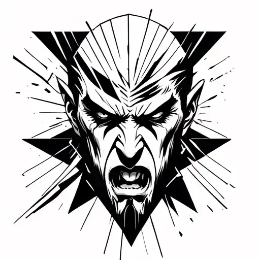 Angry Broken Man Looking