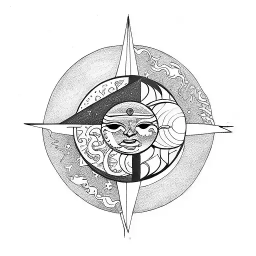 Sun And Moon With The Letters D J And L Inside It
