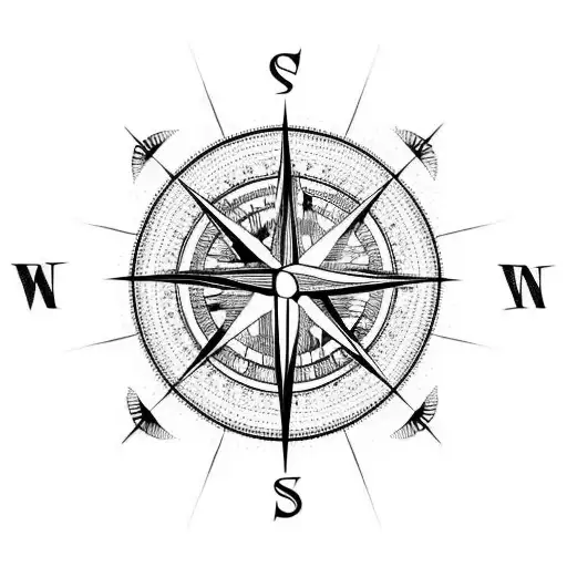 Compass With Birds