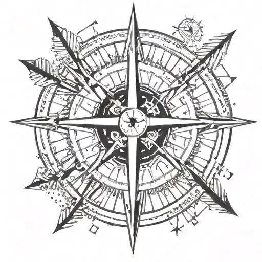 Trident Arrow Over Compass