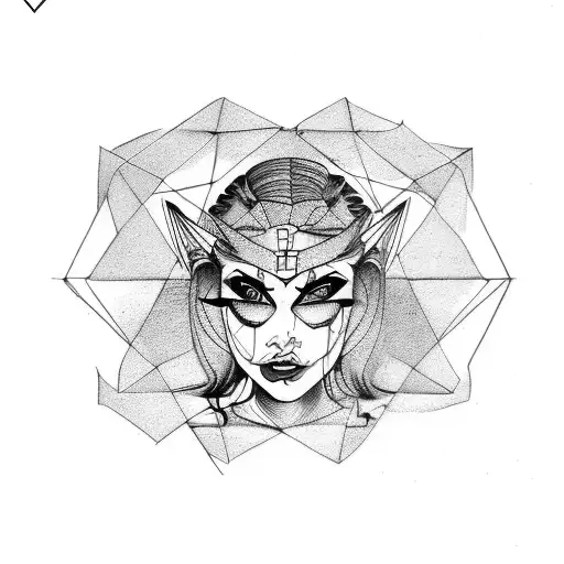 Abstract Gemini Evil Woman