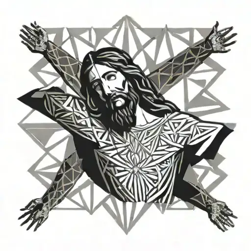 Jesus Christ Arms Stretched Straight