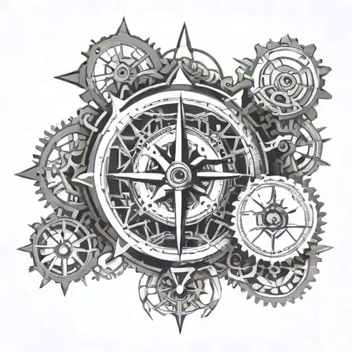 Clock Gear Compass