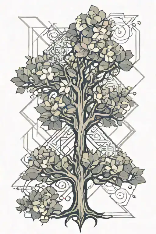 Tree With 4 Flower Blooming