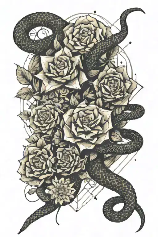 Snake And Space Flowers Emotions