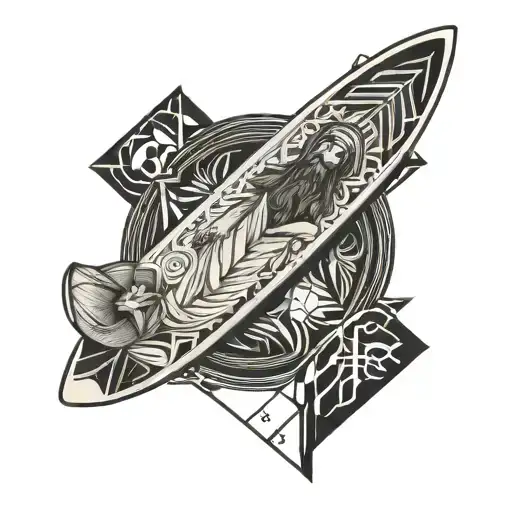 Surf Board And Jesus Christ